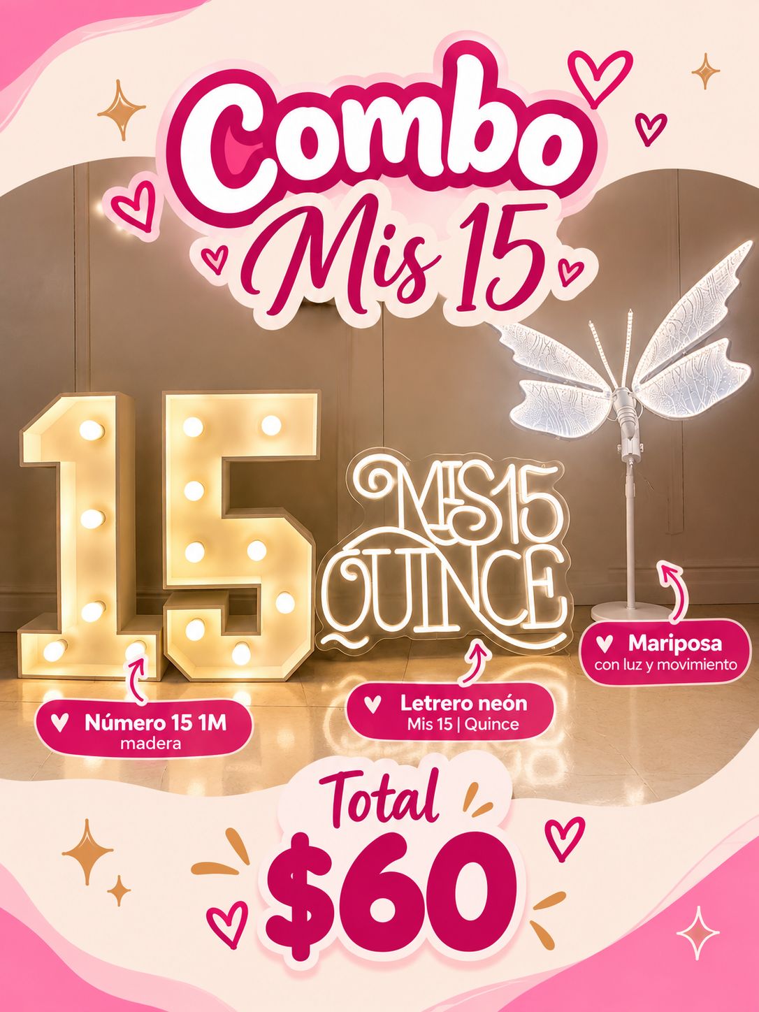 Combo Mis 15 desde $60